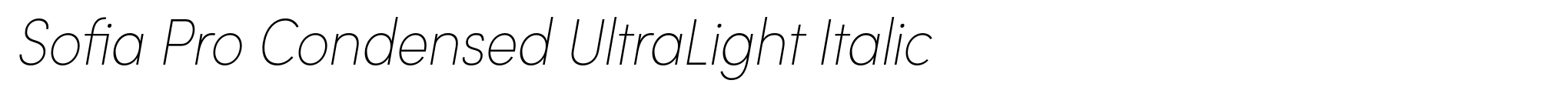 Sofia Pro Condensed UltraLight Italic image